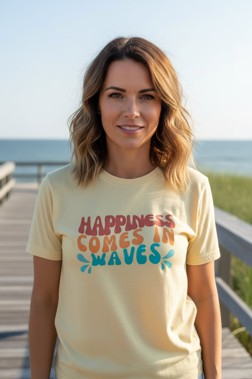Happiness Comes in Waves Women's Boxy Tee