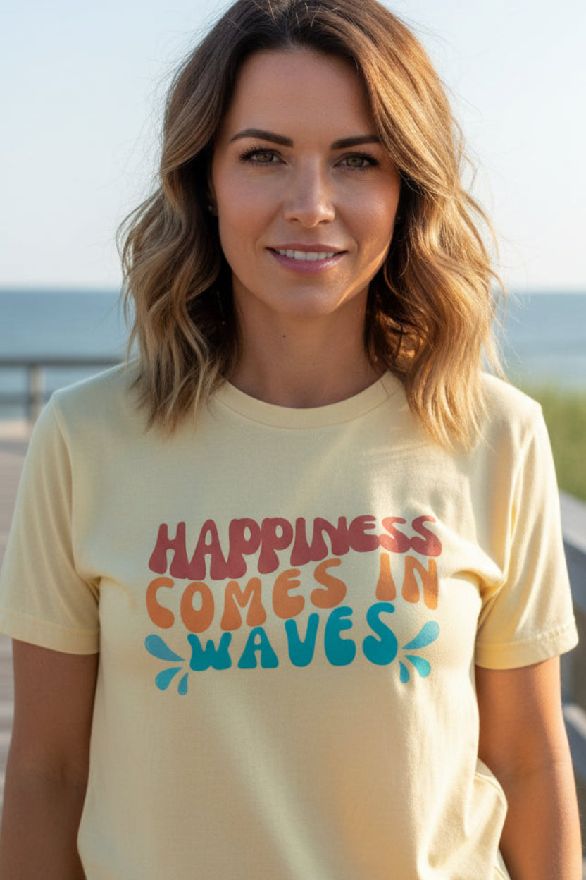 Happiness Comes in Waves Women's Boxy Tee