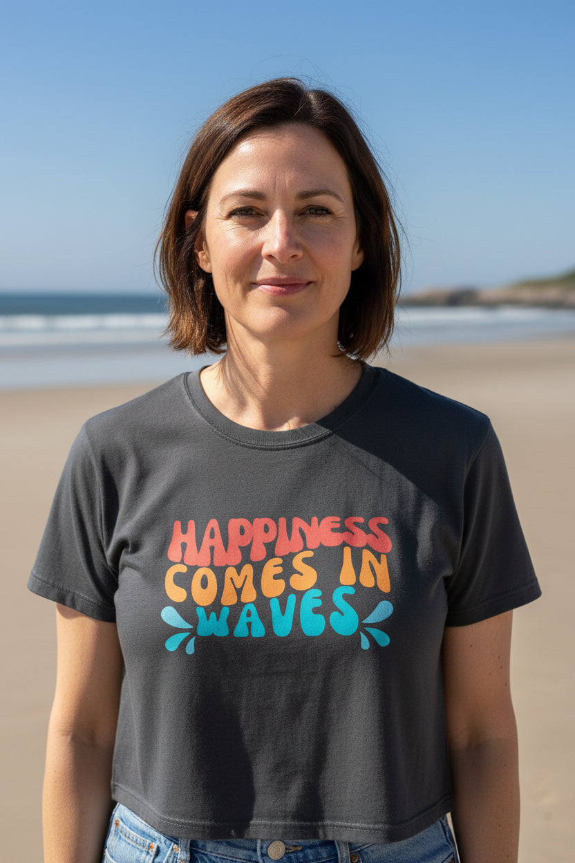 Happiness Comes in Waves Women's Boxy Tee