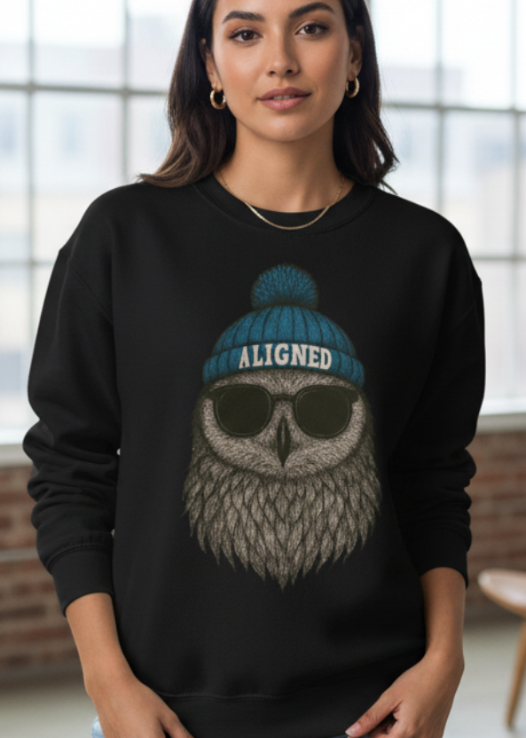 'Aligned' Owl Wearing Beanie & Sunglasses