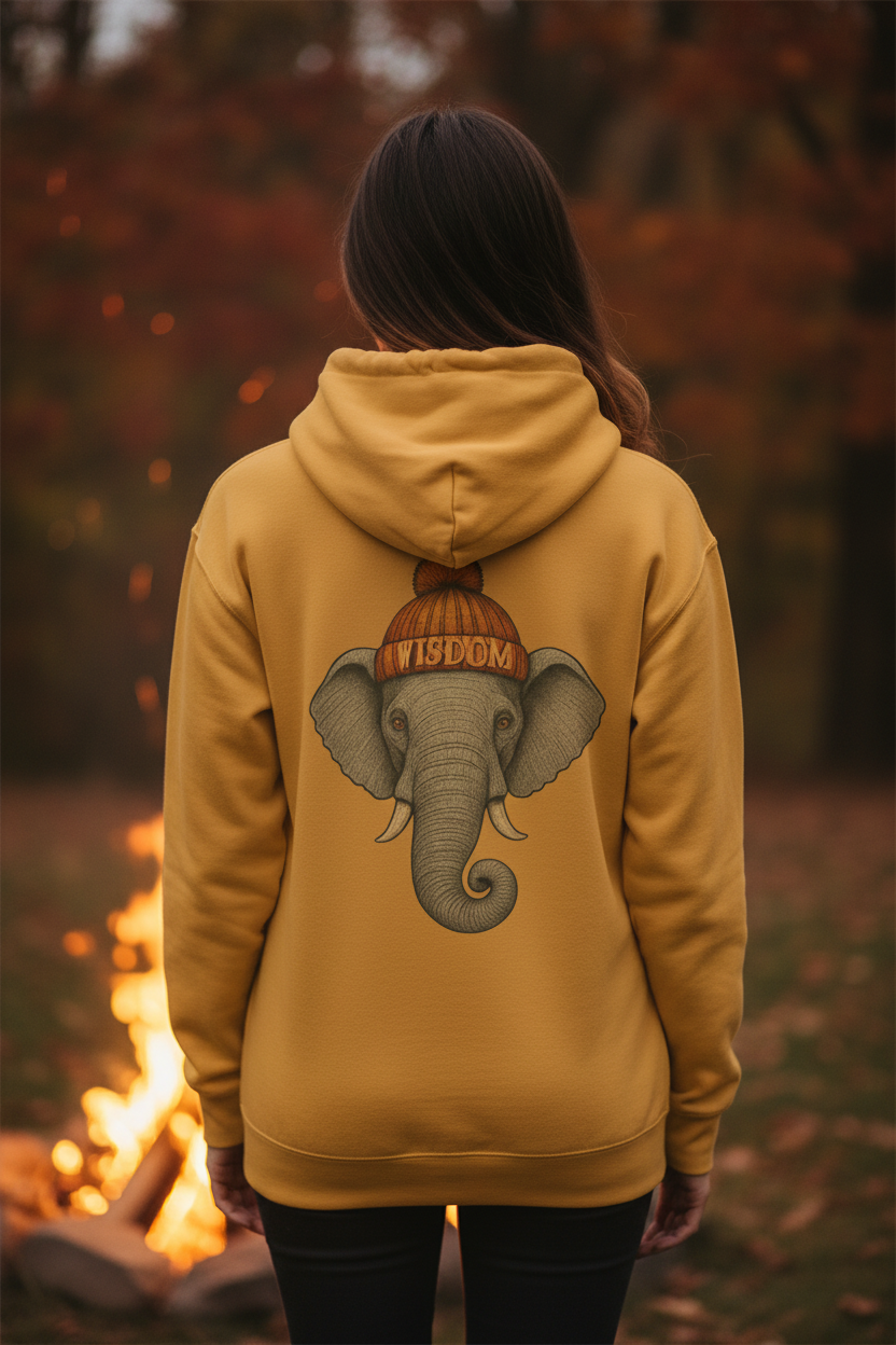 Elephant Beanie Hoodie — 'Wisdom'