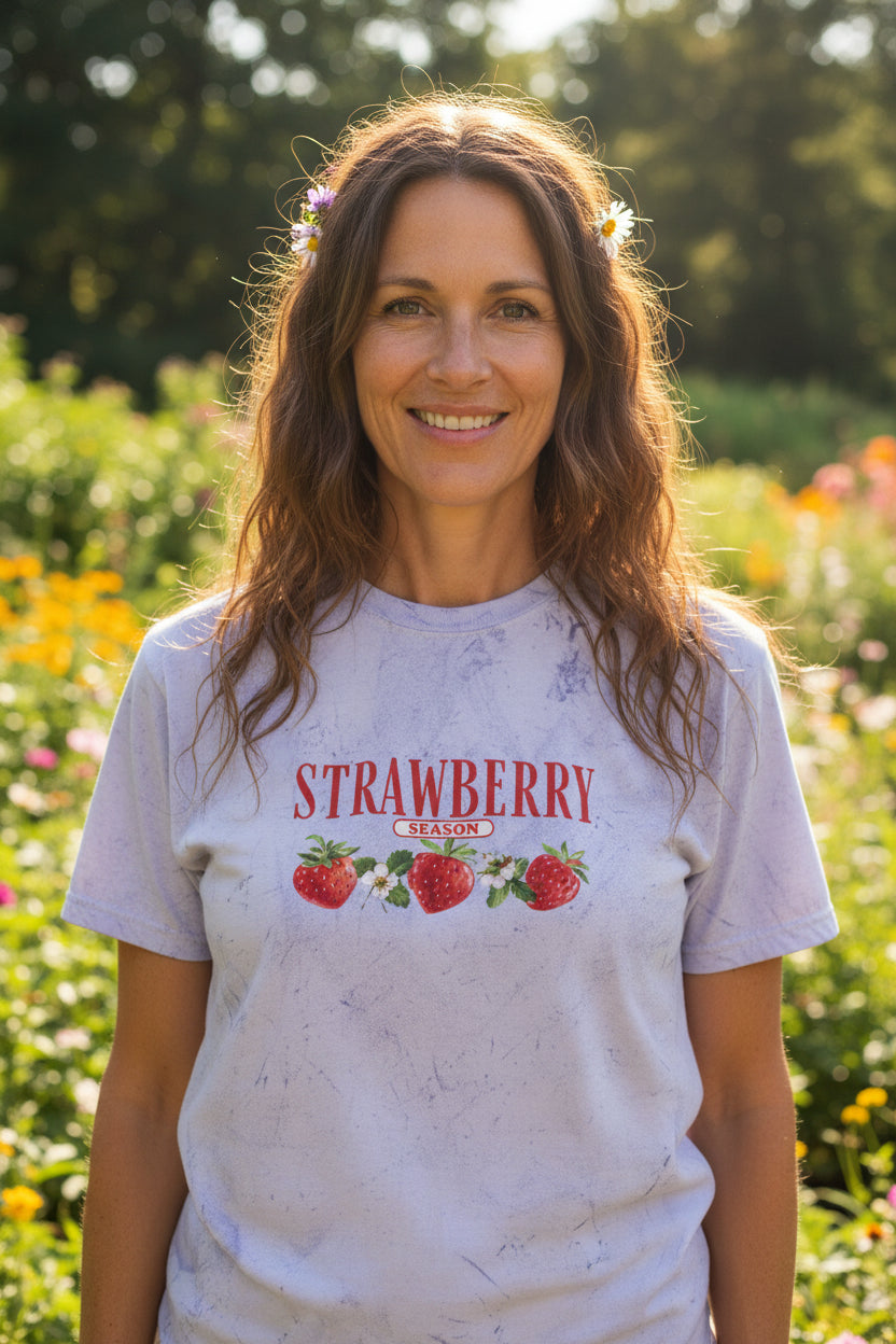 Strawberry Season Tie-Dye T-Shirt