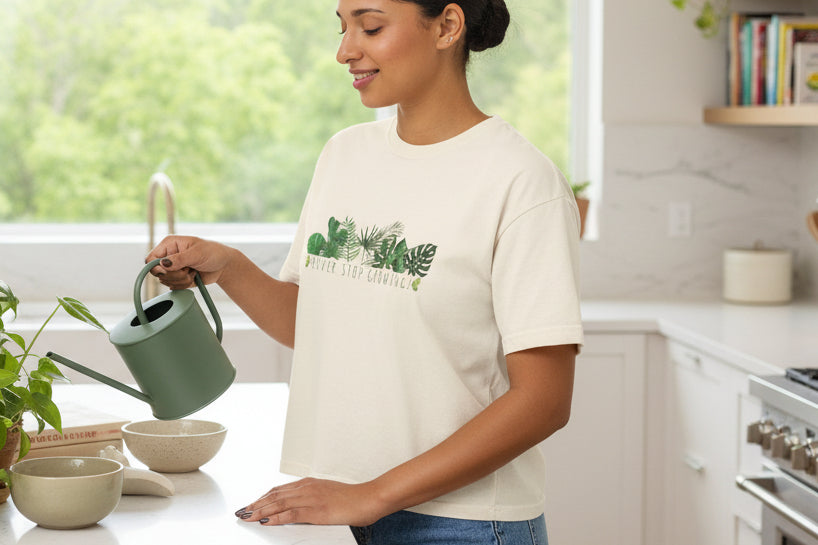 Botanical Boxy Tee: Never Stop Growing