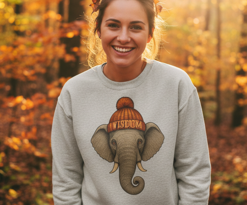 Elephant 'Wisdom' Crewneck Sweatshirt
