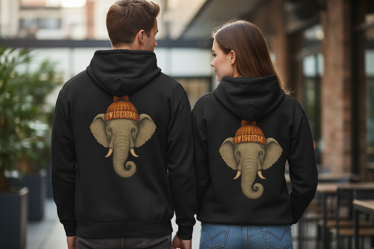 Elephant Beanie Hoodie — 'Wisdom'