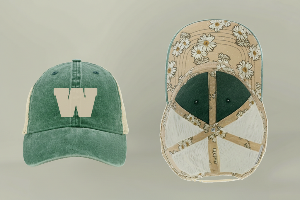 Women's Vintage Washed Print Hats