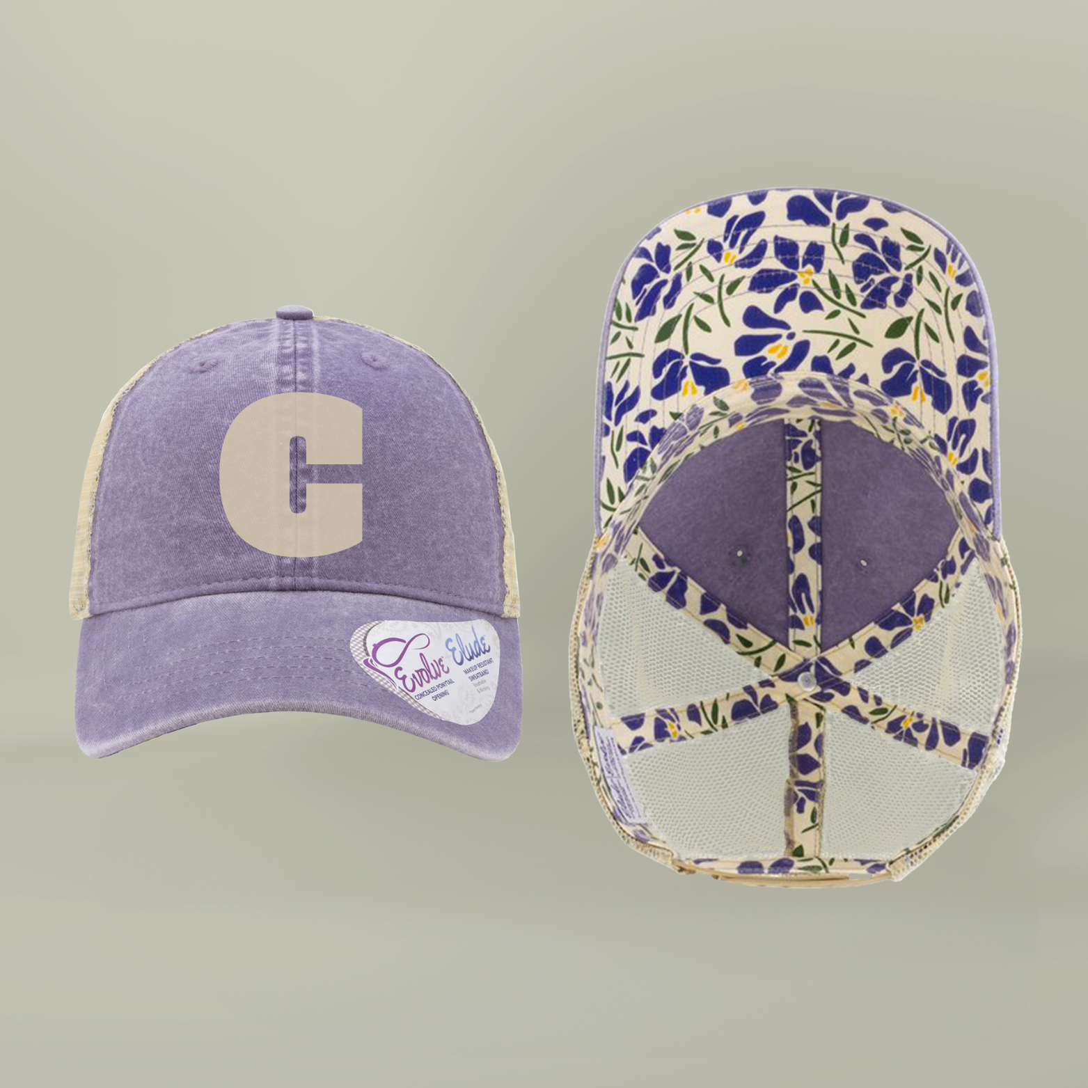Women's Vintage Washed Print Hats