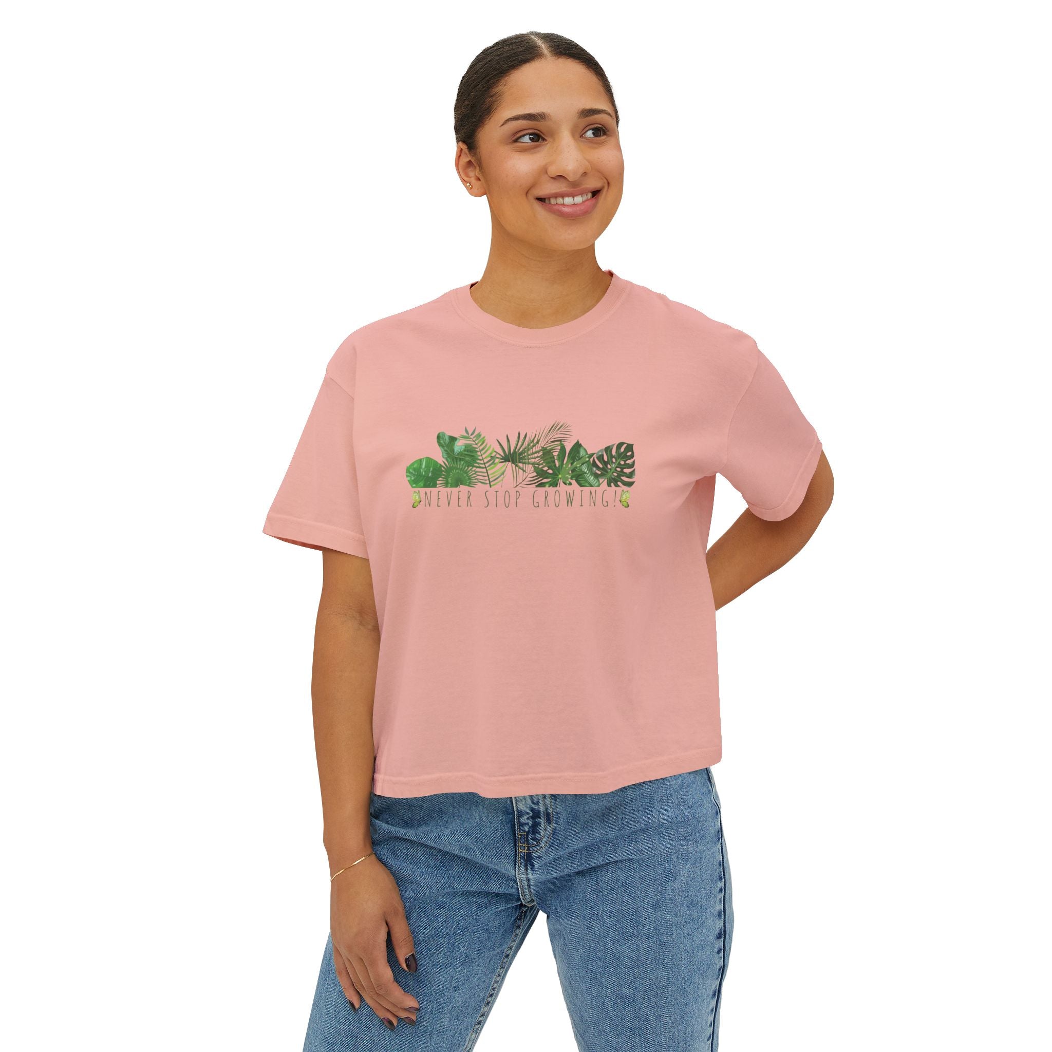 Botanical Boxy Tee: Never Stop Growing