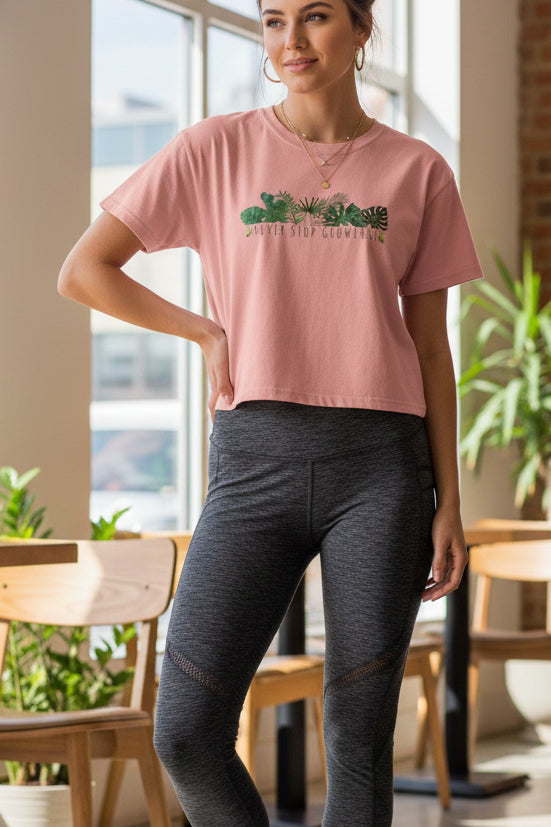 Botanical Boxy Tee: Never Stop Growing