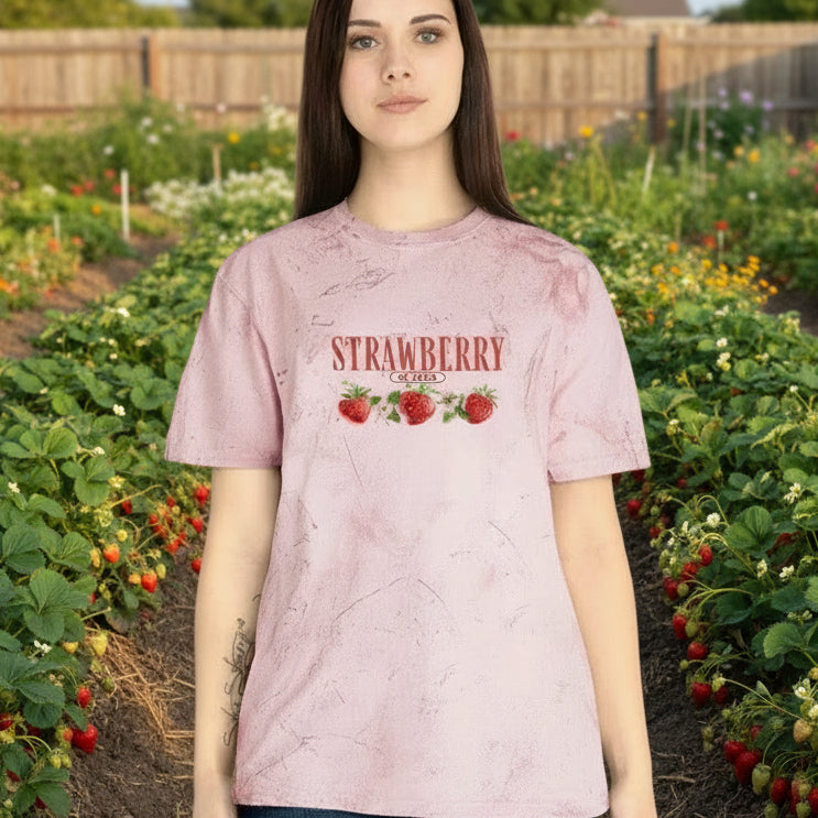 Strawberry Tie-Dye T-Shirt — Summer Gardening & Fruit Farm Tee