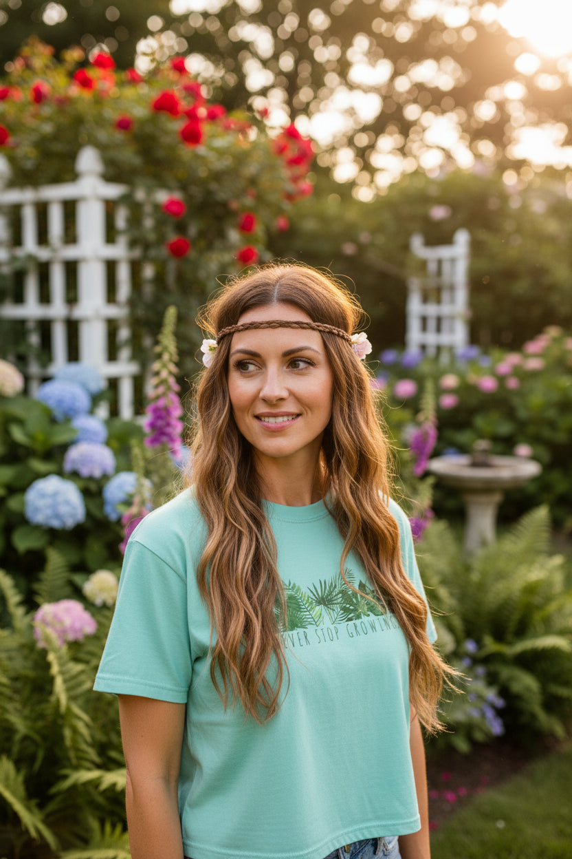 Botanical Boxy Tee: Never Stop Growing