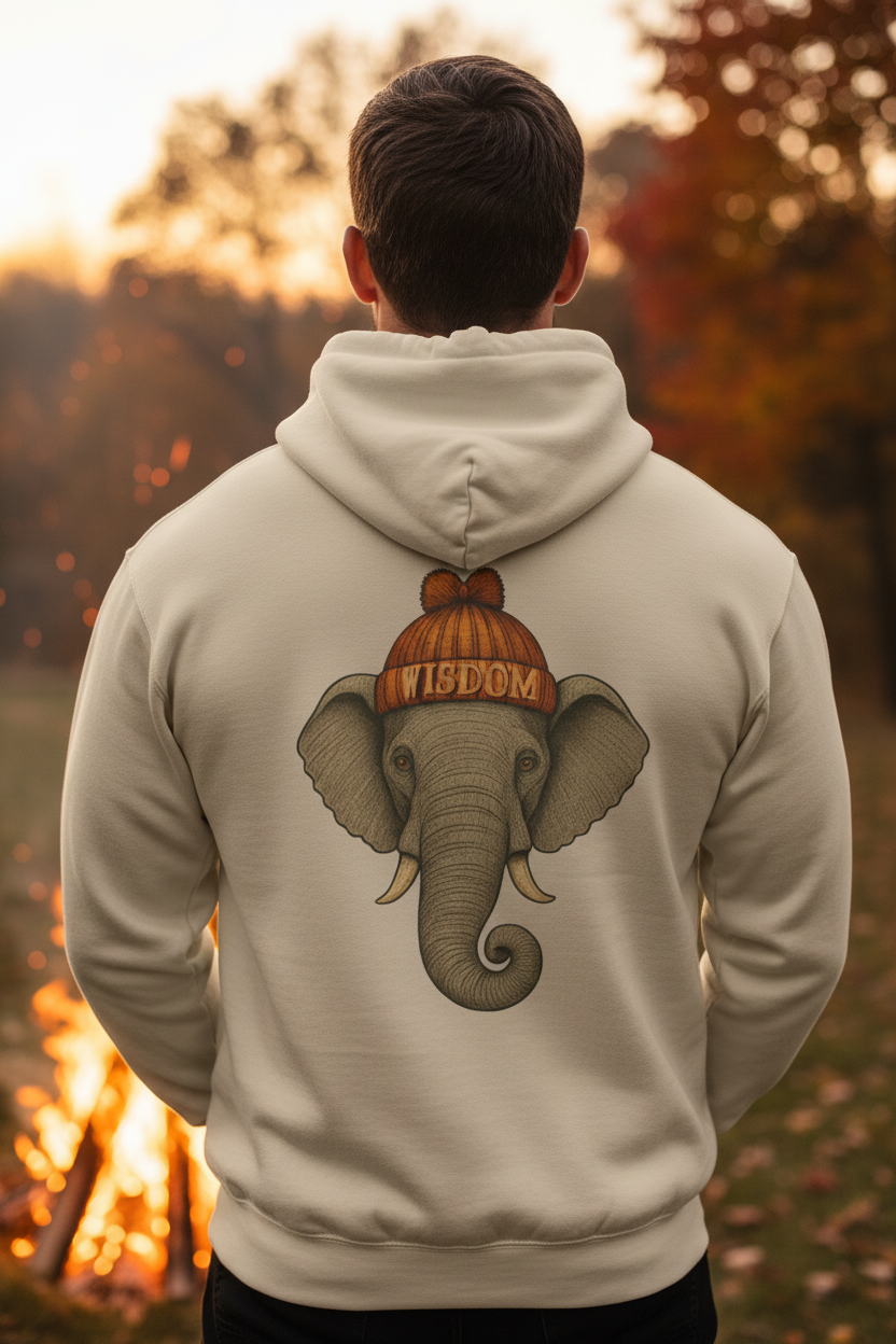 Elephant Beanie Hoodie — 'Wisdom'