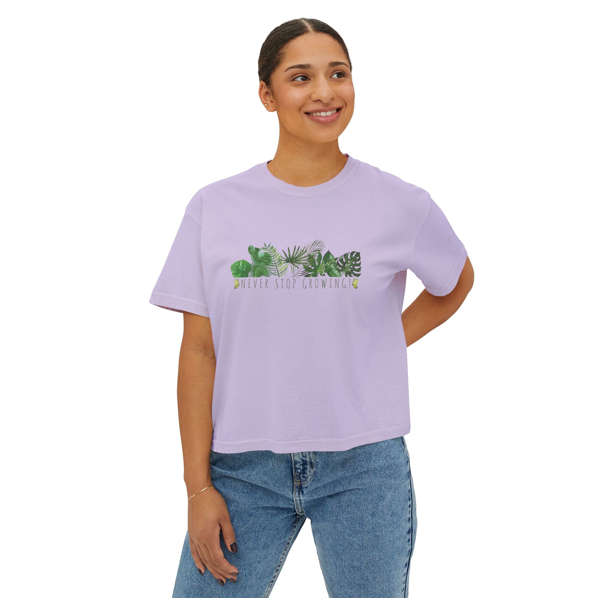 Botanical Boxy Tee: Never Stop Growing