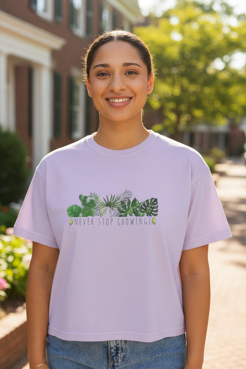 Botanical Boxy Tee: Never Stop Growing