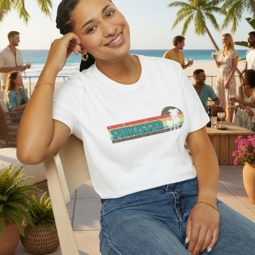 Sunkissed Retro Summer T-Shirt — Beach Vibe Vacation Tee